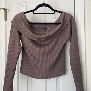 Wild Fable Mauve Off-Shoulder Sweater